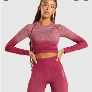 Gymshark adapt seamless burgundy ombré set